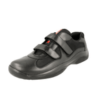 Prada Men's Black Leather Americas Cup Hook+loop Sneaker 4P0723