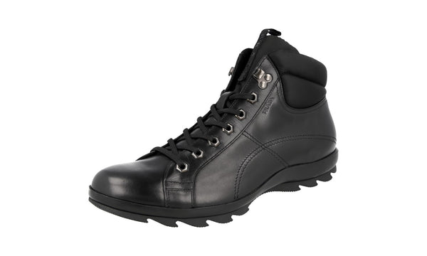 Prada Men's 4T1846 3F0L F0002 Leather High-Top Sneaker