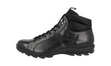 Prada Men's Black Leather Shark High-Top Sneaker 4T1846