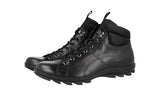 Prada Men's Black Leather Shark High-Top Sneaker 4T1846