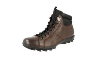 Prada Men's 4T1846 O0R F0201 Heavy-Duty Rubber Sole Leather Half-Boot