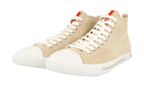 Prada Men's Beige Leather High-Top Sneaker 4T2583