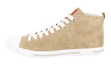 Prada Men's Beige Leather High-Top Sneaker 4T2583