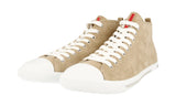 Prada Men's Beige Leather High-Top Sneaker 4T2583