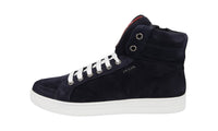 Prada Men's Blue Leather High-Top Sneaker 4T2596