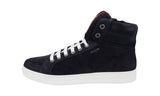 Prada Men's Blue Leather Downtown High-Top Sneaker 4T2596