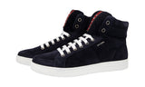 Prada Men's Blue Leather High-Top Sneaker 4T2596