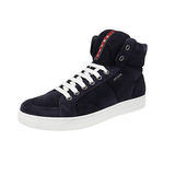 Prada Men's Blue Leather Downtown High-Top Sneaker 4T2596