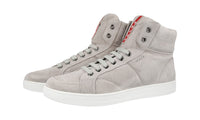 Prada Men's Grey Leather High-Top Sneaker 4T2596