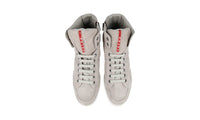 Prada Men's Grey Leather High-Top Sneaker 4T2596