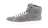 Prada Men's Grey Leather High-Top Sneaker 4T2596