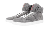 Prada Men's Grey Leather High-Top Sneaker 4T2596