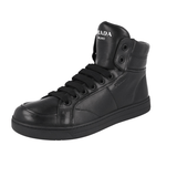 Prada Men's Black Leather High-Top Sneaker 4T2596