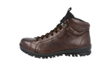 Prada Men's Brown Heavy-Duty Rubber Sole Leather Half-Boot 4T2770