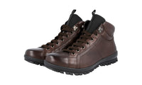 Prada Men's Brown Heavy-Duty Rubber Sole Leather Half-Boot 4T2770