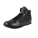 Prada Men's Black Leather High-Top Sneaker 4T2782
