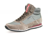 Prada Men's Grey Leather High-Top Sneaker 4T2782