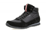 Prada Men's Black Leather High-Top Sneaker 4T2782