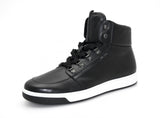 Prada Men's Black Leather High-Top Sneaker 4T2783