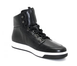 Prada Men's Black Leather High-Top Sneaker 4T2783
