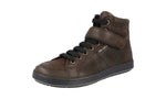 Prada Men's 4T2787 2OD8 F0192 Leather High-Top Sneaker