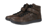 Prada Men's Brown Leather High-Top Sneaker 4T2787