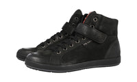 Prada Men's Black Leather High-Top Sneaker 4T2787