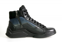 Prada Men's Black Leather Polarius High-Top Sneaker 4T2802