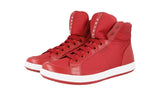 Prada Men's Red Leather High-Top Sneaker 4T2842