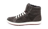 Prada Men's Grey Leather High-Top Sneaker 4T2842