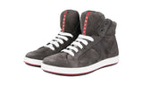 Prada Men's Grey Leather High-Top Sneaker 4T2842