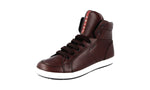 Prada Men's 4T2842 OLV F0192 Leather High-Top Sneaker