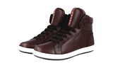 Prada Men's Brown Leather High-Top Sneaker 4T2842