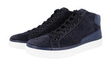 Prada Men's Blue welt-sewn Leather Sneaker 4T2863