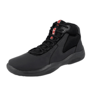 Prada Men's Black Leather High-Top Sneaker 4T2871