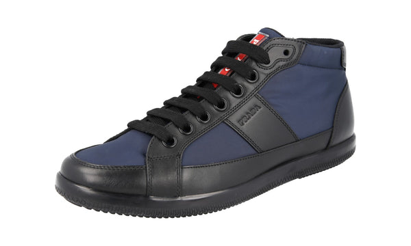 Prada Men's 4T2878 3OA2 F0804 Leather High-Top Sneaker