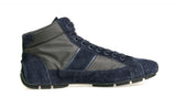 Prada Men's Blue Leather Car Racing Montecarlo High-Top Sneaker 4T2924