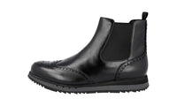 Prada Men's Black Full Brogue Leather Half-Boot 4T2957