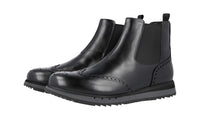 Prada Men's Black Full Brogue Leather Half-Boot 4T2957