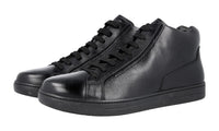 Prada Men's Black Buffalo Leather High-Top Sneaker 4T2998