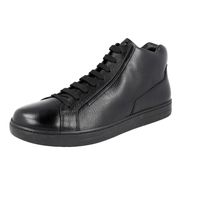 Prada Men's Black Buffalo Leather High-Top Sneaker 4T2998