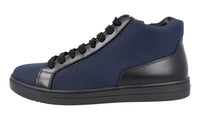 Prada Men's Blue Brushed Spazzolato Leather Sneaker 4T2998