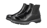 Prada Men's Black Heavy-Duty Rubber Sole Leather Brixxen Half-Boot 4T3034