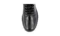 Prada Men's Black Heavy-Duty Rubber Sole Leather Half-Boot 4T3035