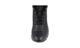 Prada Men's Black Heavy-Duty Rubber Sole Leather Matchrace High-Top Sneaker 4T3040