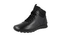 Prada Men's 4T3040 3O9U F0002 Heavy-Duty Rubber Sole Leather High-Top Sneaker