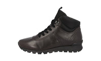 Prada Men's Brown Leather High-Top Sneaker 4T3040