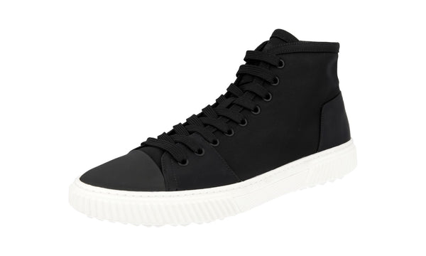 Prada Men's 4T3122 3V06 F0967 Leather High-Top Sneaker