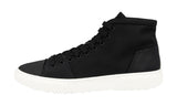 Prada Men's Black Leather Nylon Stratus High-Top Sneaker 4T3122
