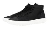 Prada Men's Black Leather Nylon Stratus High-Top Sneaker 4T3122